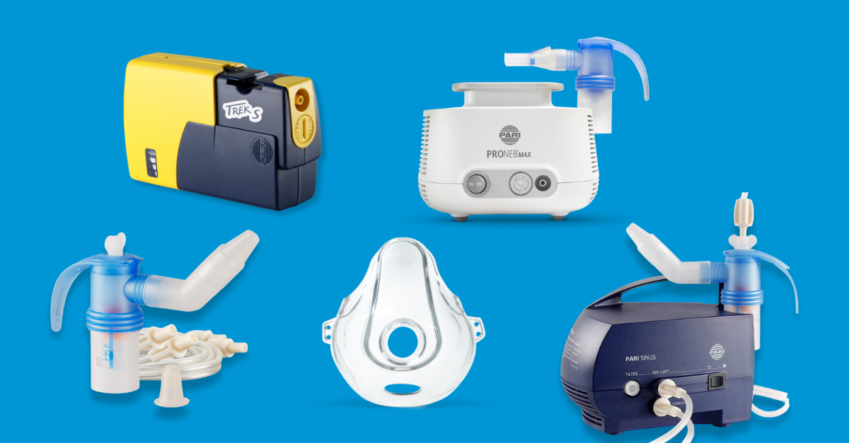 Clinically proven nebulizers including PARI Trek S Portable Nebulizer System