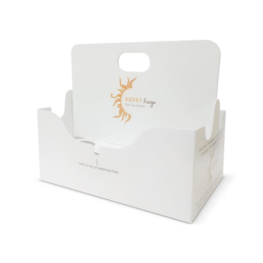 Sunny Rays neb cup holder that fits up to 4 PARI LC nebulizers (PARI LC Sprint or PARI LC PLUS), in addition to air hose holder and medication holders