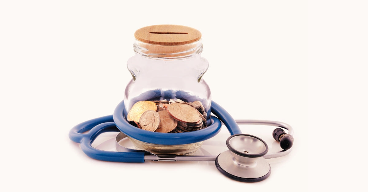 Change in a jar with stethoscope wrapped around