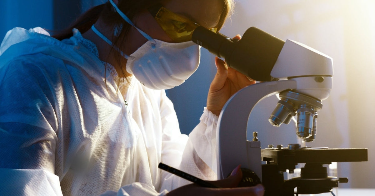 Scientist looking under a microscope