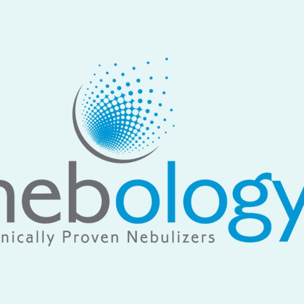 Nebology logo with tagline 'Clinically Proven Nebulizers.'