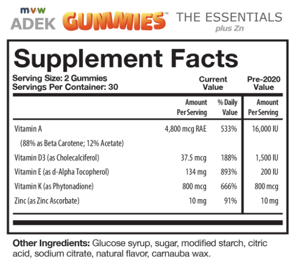 MVW ADEK Gummies (The Essentials + Zn)
