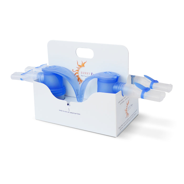 Sunny Rays neb cup holder that fits up to 4 PARI LC nebulizers (PARI LC Sprint or PARI LC PLUS), in addition to air hose holder and medication holders