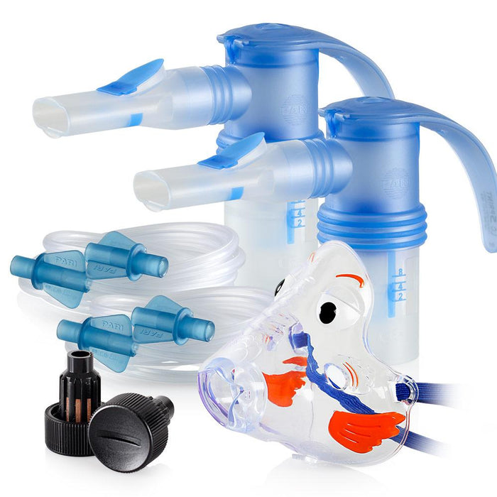 Replacement Supply Kit: One Year of Nebulizer Supplies PARI ProNeb / PARI LC Sprint with WingTip Tubing / Add 1x PARI Bubbles Pediatric Mask. 1x041F64P2-2x023F35-1x044F7248