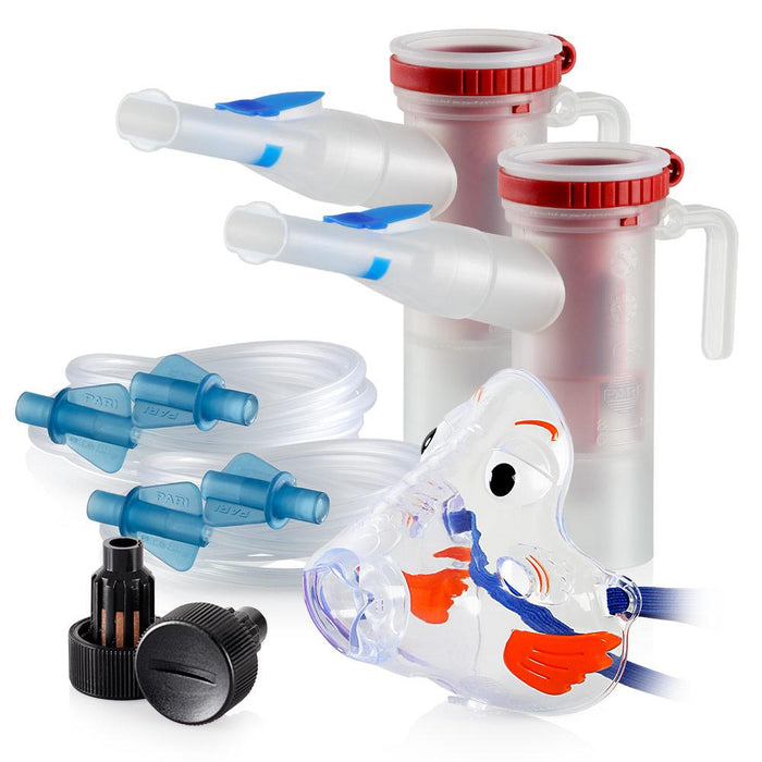 Replacement Supply Kit: One Year of Nebulizer Supplies PARI ProNeb / PARI LC Star with WingTip Tubing / Add 1x PARI Bubbles Pediatric Mask. 1x041F64P2-2x022F51-1x044F7248