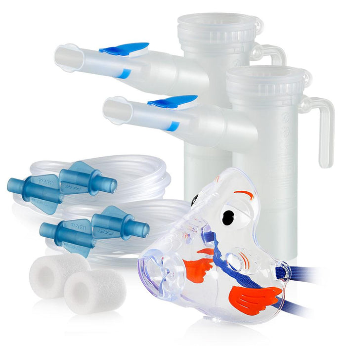 Replacement Supply Kit: One Year of Nebulizer Supplies PARI Vios or Vios 'Go Green' / PARI LC Plus with WingTip Tubing / Add 1x PARI Bubbles Pediatric Mask. 1x041F4851P2-2x022F81-1x044F7248