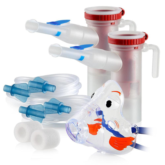 Replacement Supply Kit: One Year of Nebulizer Supplies PARI Vios or Vios 'Go Green' / PARI LC Star with WingTip Tubing / Add 1x PARI Bubbles Pediatric Mask. 1x041F4851P2-2x022F51-1x044F7248