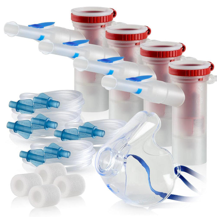 Replacement Supply Kit: Two Years of Nebulizer Supplies PARI Vios or Vios 'Go Green' / PARI LC Star with WingTip Tubing / Add 1x PARI LC Plus Adult Mask. 2x041F4851P2-4x022F51-1x044F7252
